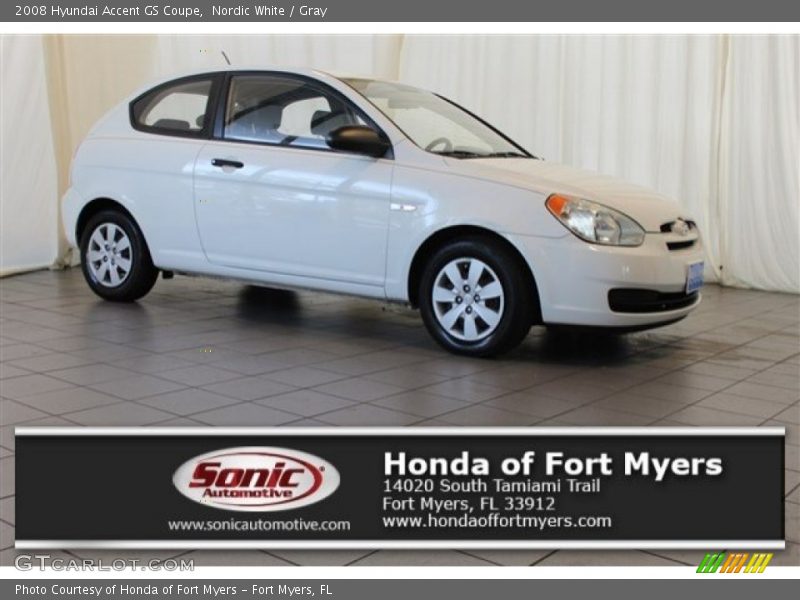 Nordic White / Gray 2008 Hyundai Accent GS Coupe