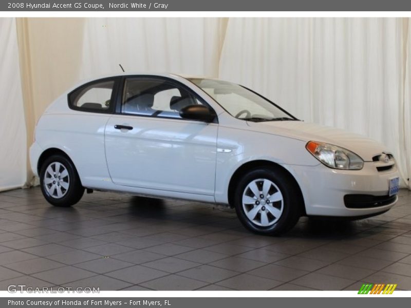 Nordic White / Gray 2008 Hyundai Accent GS Coupe