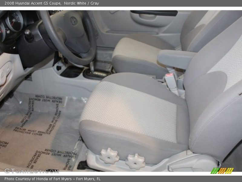 Nordic White / Gray 2008 Hyundai Accent GS Coupe