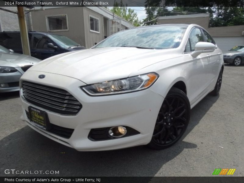 Oxford White / Charcoal Black 2014 Ford Fusion Titanium