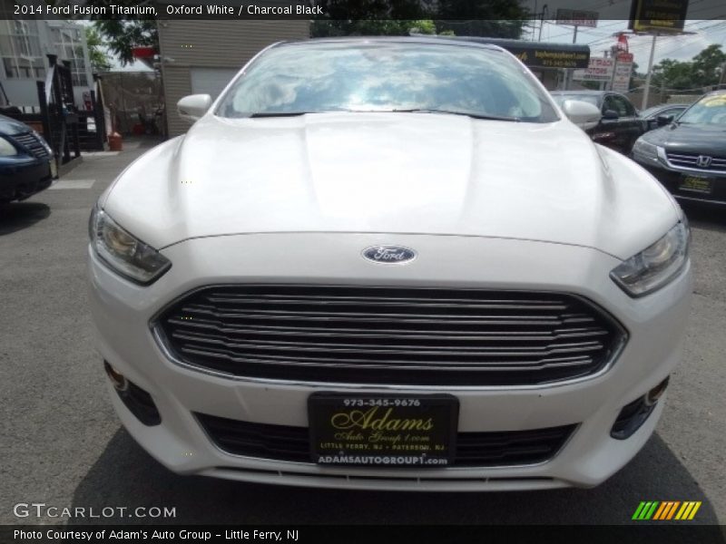 Oxford White / Charcoal Black 2014 Ford Fusion Titanium