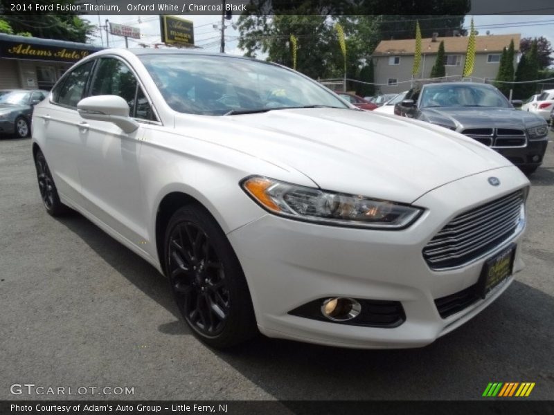 Oxford White / Charcoal Black 2014 Ford Fusion Titanium