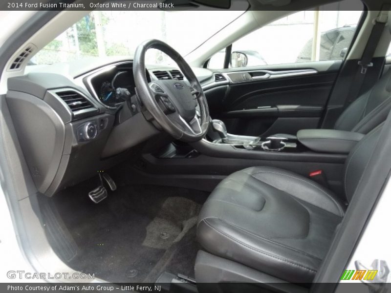 Oxford White / Charcoal Black 2014 Ford Fusion Titanium