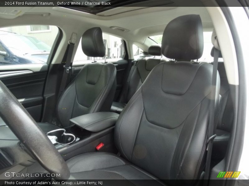 Oxford White / Charcoal Black 2014 Ford Fusion Titanium