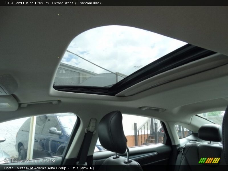 Oxford White / Charcoal Black 2014 Ford Fusion Titanium