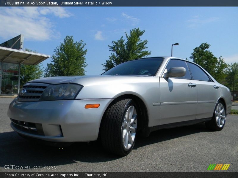 Brilliant Silver Metallic / Willow 2003 Infiniti M 45 Sport Sedan