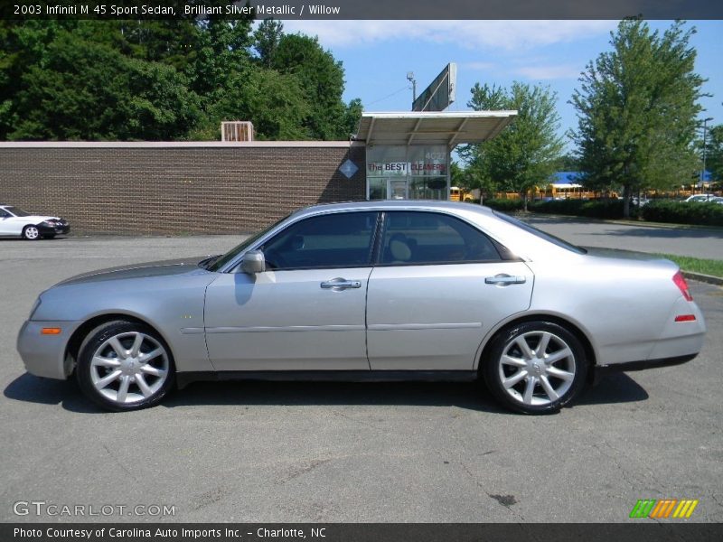 Brilliant Silver Metallic / Willow 2003 Infiniti M 45 Sport Sedan
