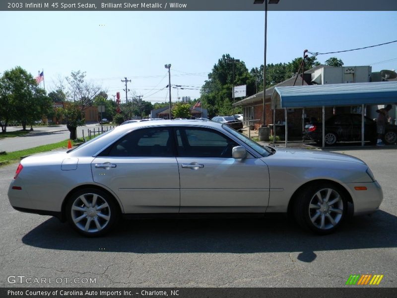 Brilliant Silver Metallic / Willow 2003 Infiniti M 45 Sport Sedan