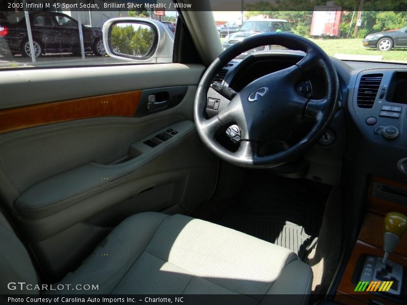 Brilliant Silver Metallic / Willow 2003 Infiniti M 45 Sport Sedan
