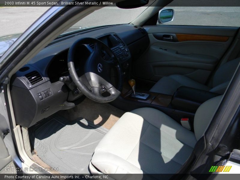 Brilliant Silver Metallic / Willow 2003 Infiniti M 45 Sport Sedan