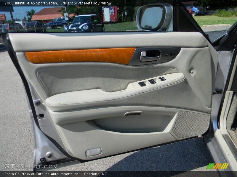 Brilliant Silver Metallic / Willow 2003 Infiniti M 45 Sport Sedan