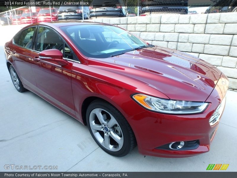 Ruby Red / Charcoal Black 2014 Ford Fusion SE