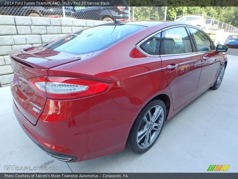 Ruby Red / Charcoal Black 2014 Ford Fusion Titanium AWD