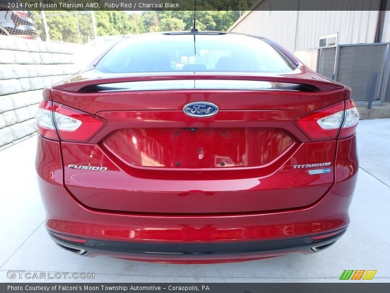 Ruby Red / Charcoal Black 2014 Ford Fusion Titanium AWD