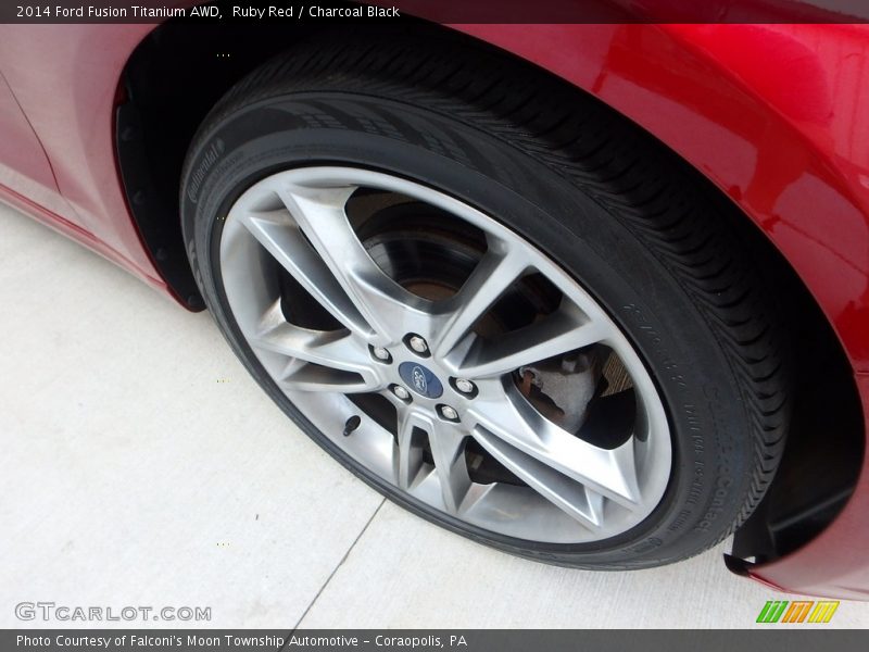 Ruby Red / Charcoal Black 2014 Ford Fusion Titanium AWD