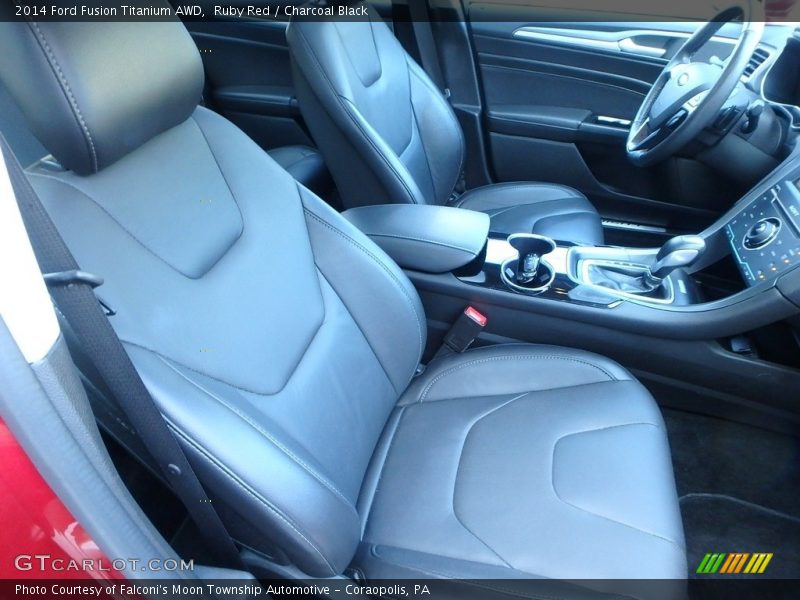 Ruby Red / Charcoal Black 2014 Ford Fusion Titanium AWD