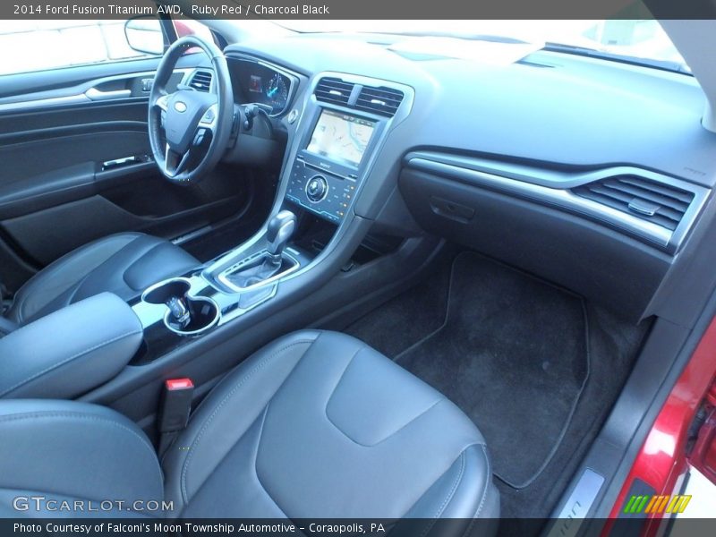 Ruby Red / Charcoal Black 2014 Ford Fusion Titanium AWD