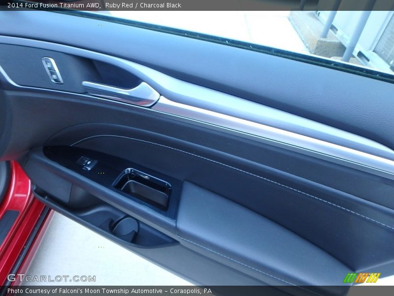 Ruby Red / Charcoal Black 2014 Ford Fusion Titanium AWD