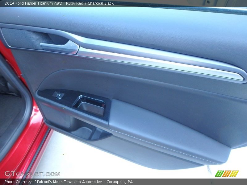 Ruby Red / Charcoal Black 2014 Ford Fusion Titanium AWD