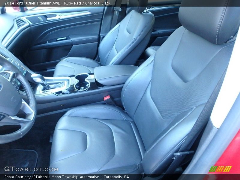 Ruby Red / Charcoal Black 2014 Ford Fusion Titanium AWD