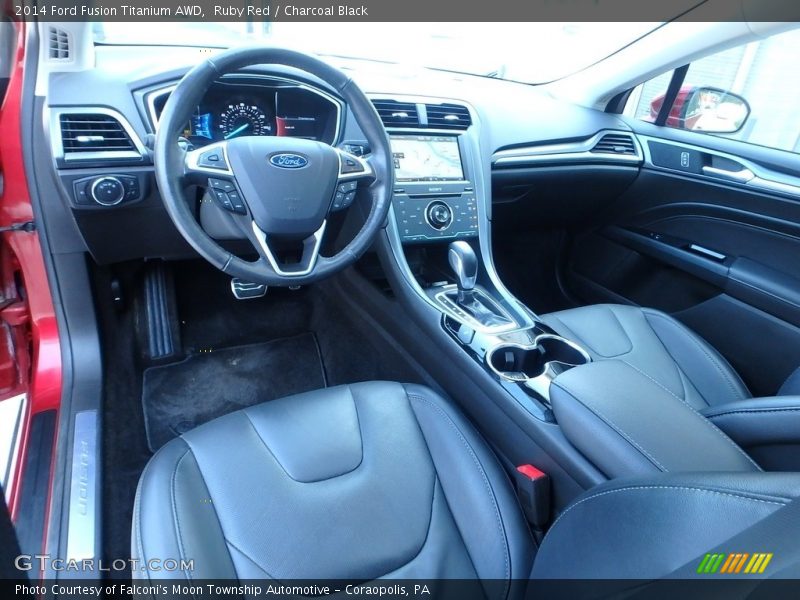 Ruby Red / Charcoal Black 2014 Ford Fusion Titanium AWD