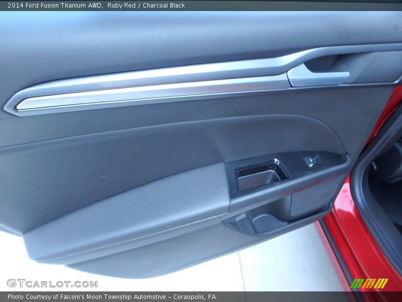 Ruby Red / Charcoal Black 2014 Ford Fusion Titanium AWD