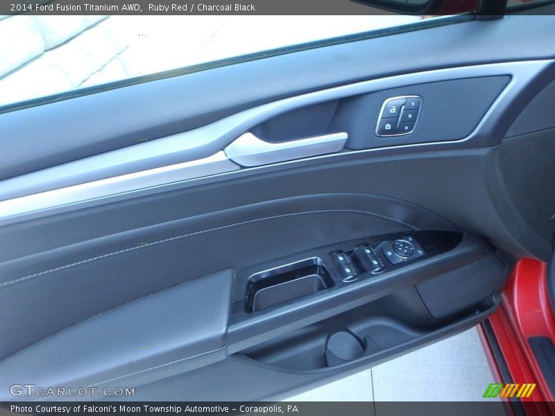 Ruby Red / Charcoal Black 2014 Ford Fusion Titanium AWD