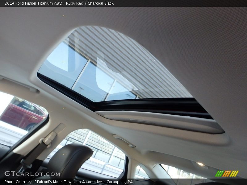 Ruby Red / Charcoal Black 2014 Ford Fusion Titanium AWD
