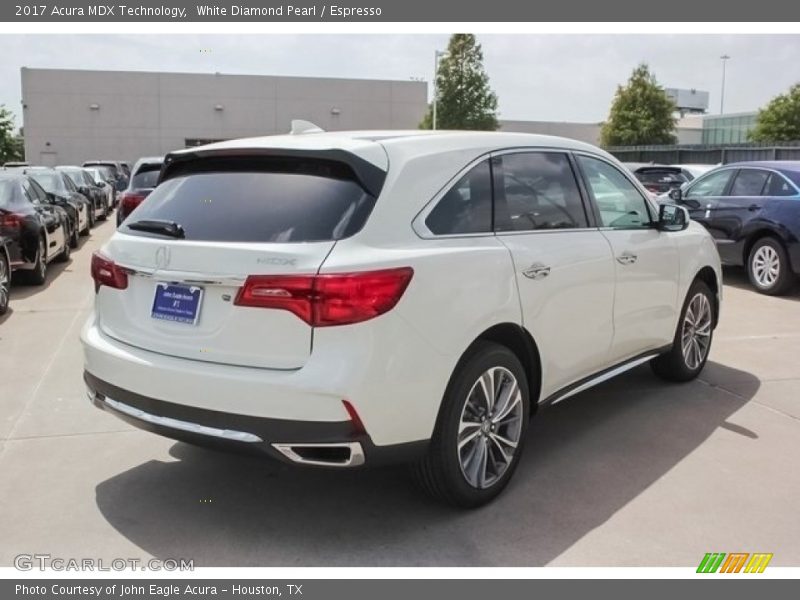 White Diamond Pearl / Espresso 2017 Acura MDX Technology