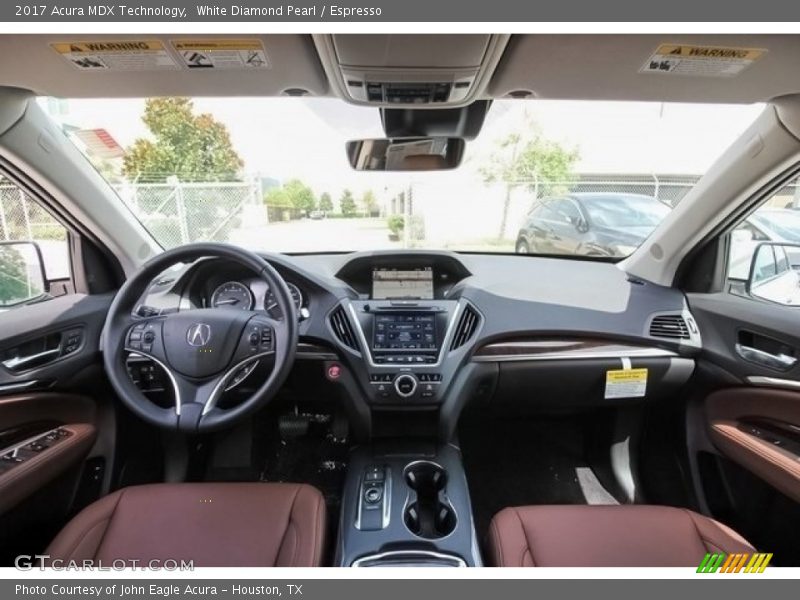 White Diamond Pearl / Espresso 2017 Acura MDX Technology