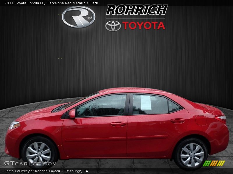 Barcelona Red Metallic / Black 2014 Toyota Corolla LE