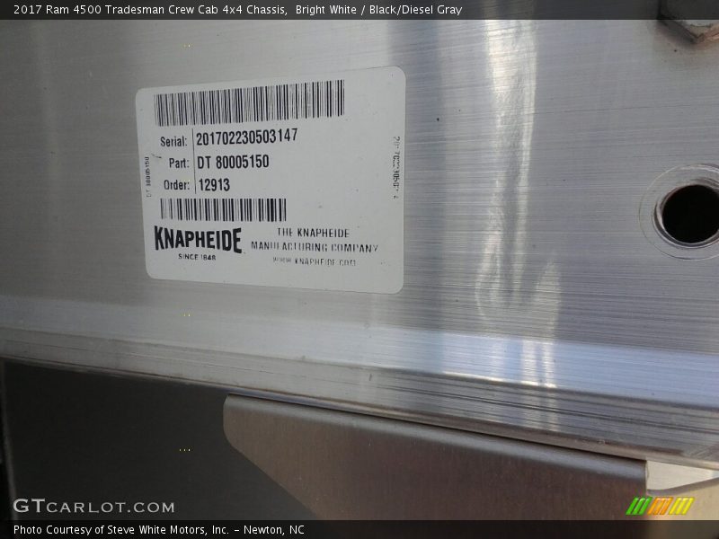 Bright White / Black/Diesel Gray 2017 Ram 4500 Tradesman Crew Cab 4x4 Chassis