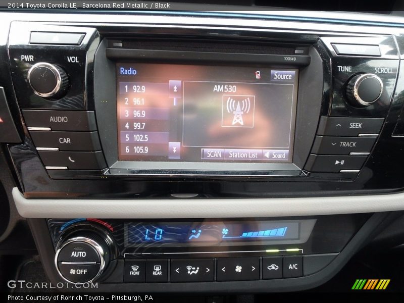 Barcelona Red Metallic / Black 2014 Toyota Corolla LE