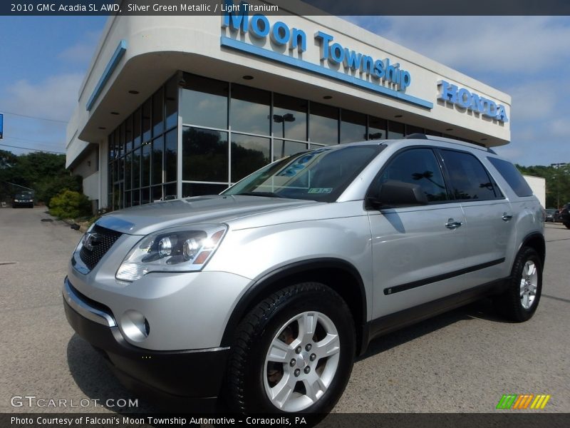 Silver Green Metallic / Light Titanium 2010 GMC Acadia SL AWD