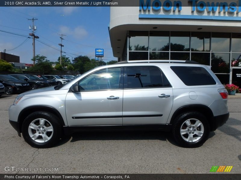 Silver Green Metallic / Light Titanium 2010 GMC Acadia SL AWD
