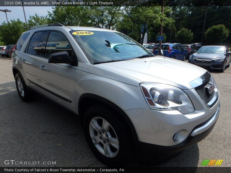 Silver Green Metallic / Light Titanium 2010 GMC Acadia SL AWD