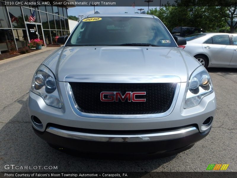 Silver Green Metallic / Light Titanium 2010 GMC Acadia SL AWD