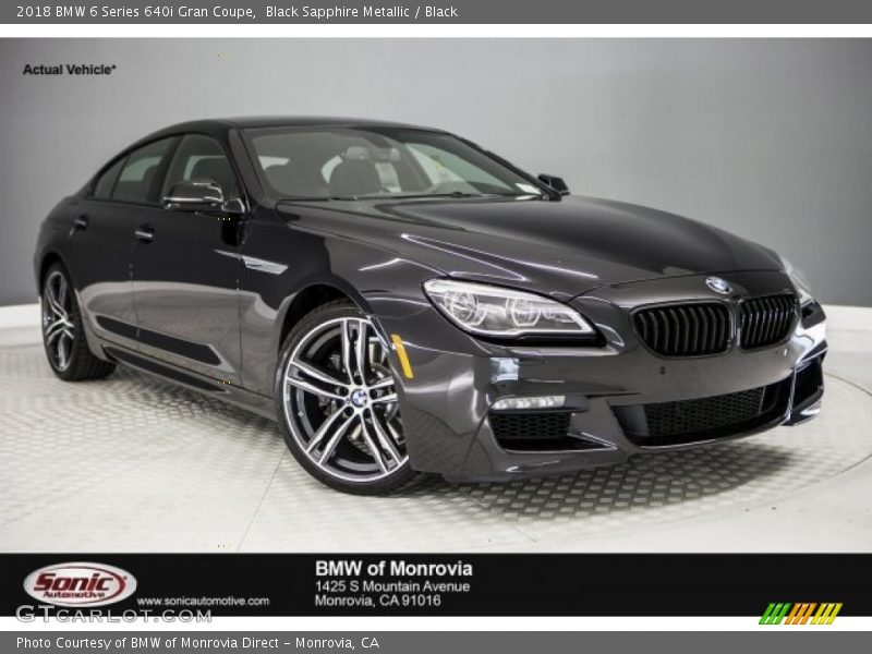 Black Sapphire Metallic / Black 2018 BMW 6 Series 640i Gran Coupe