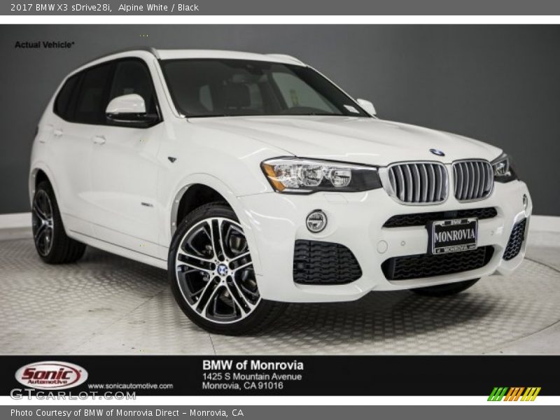 Alpine White / Black 2017 BMW X3 sDrive28i