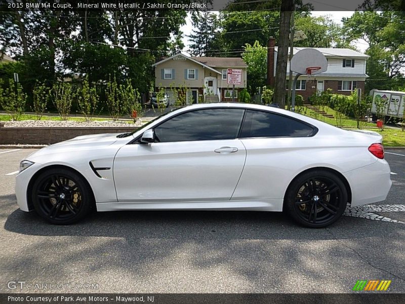 Mineral White Metallic / Sakhir Orange/Black 2015 BMW M4 Coupe