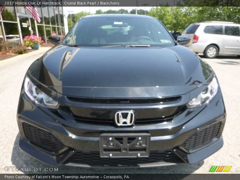 Crystal Black Pearl / Black/Ivory 2017 Honda Civic LX Hatchback
