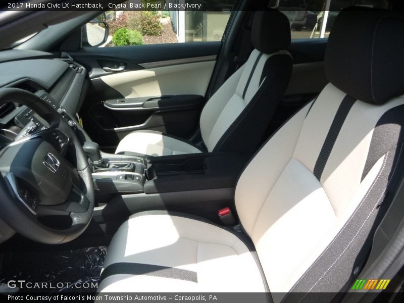 Crystal Black Pearl / Black/Ivory 2017 Honda Civic LX Hatchback