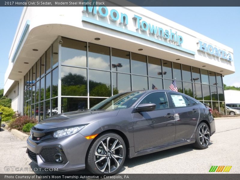 Modern Steel Metallic / Black 2017 Honda Civic Si Sedan