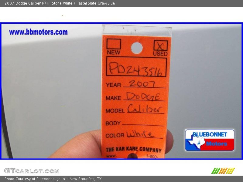 Stone White / Pastel Slate Gray/Blue 2007 Dodge Caliber R/T