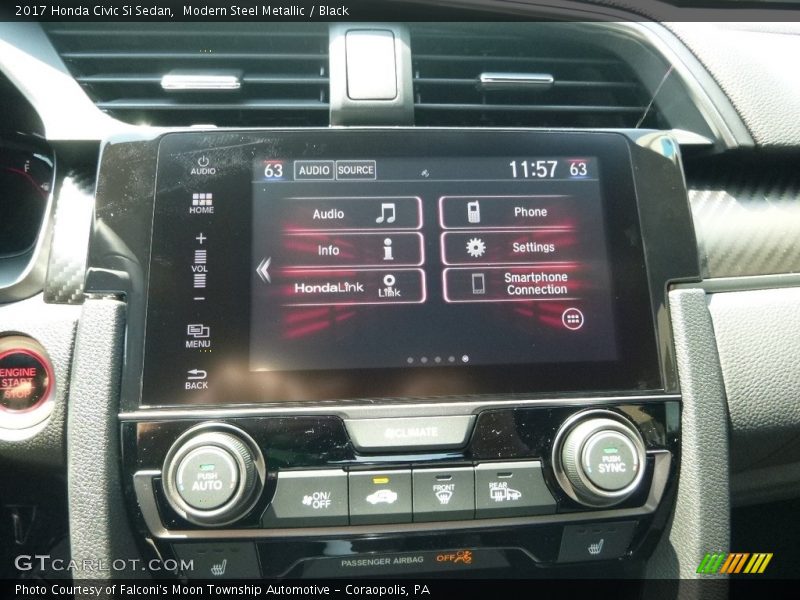 Modern Steel Metallic / Black 2017 Honda Civic Si Sedan