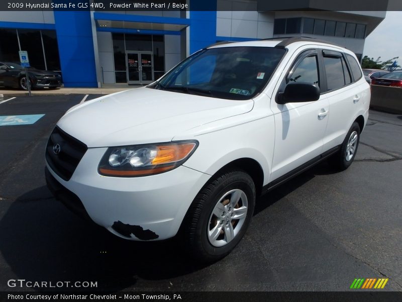 Powder White Pearl / Beige 2009 Hyundai Santa Fe GLS 4WD