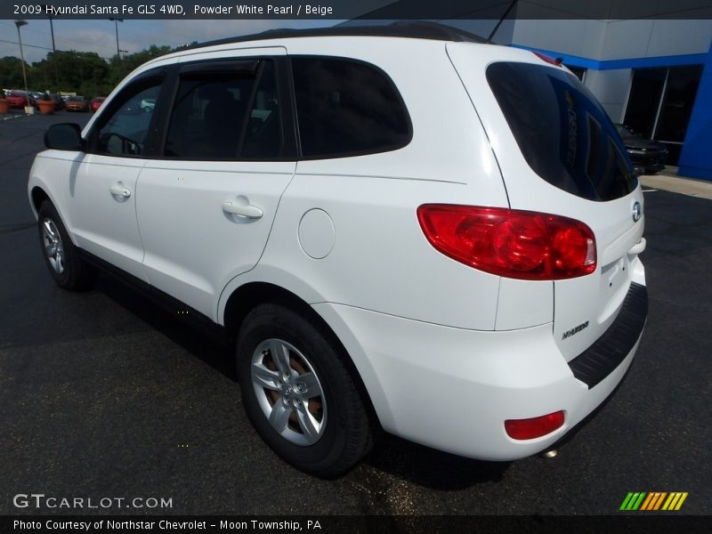 Powder White Pearl / Beige 2009 Hyundai Santa Fe GLS 4WD