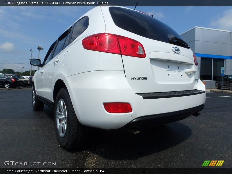 Powder White Pearl / Beige 2009 Hyundai Santa Fe GLS 4WD