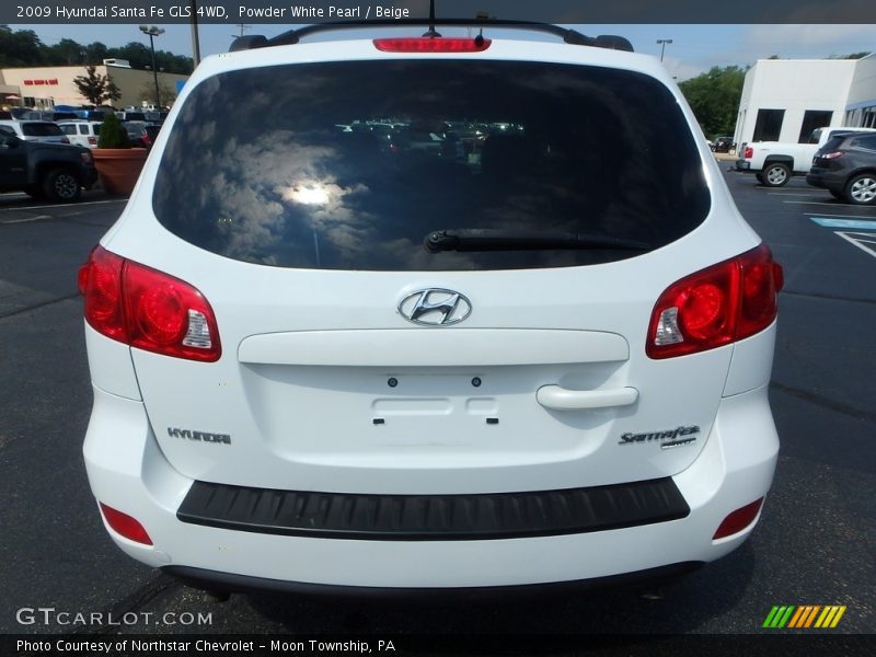 Powder White Pearl / Beige 2009 Hyundai Santa Fe GLS 4WD