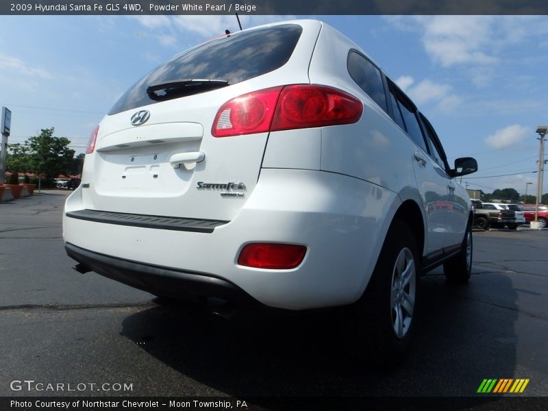 Powder White Pearl / Beige 2009 Hyundai Santa Fe GLS 4WD
